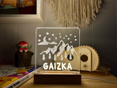 mountains personalized kids night light