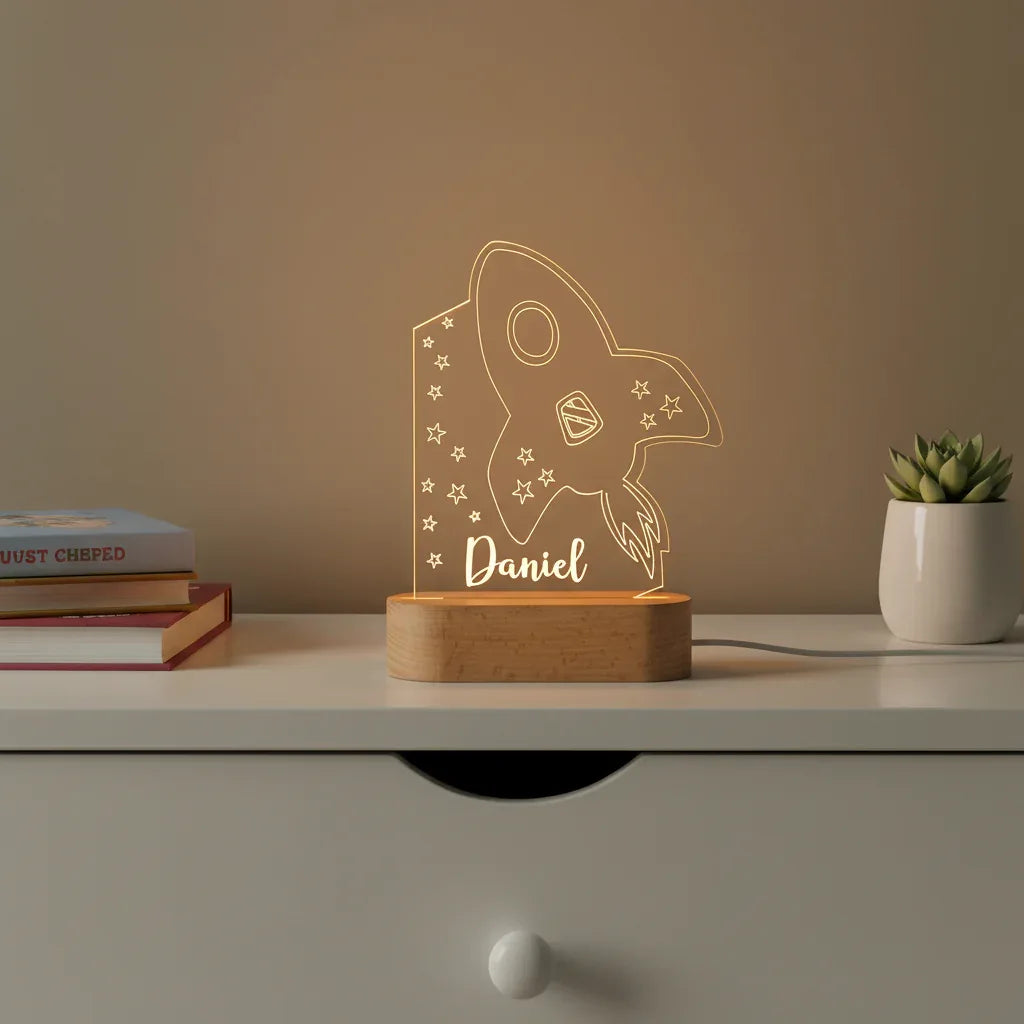 Rocket Ship Daniel - Zebra Background