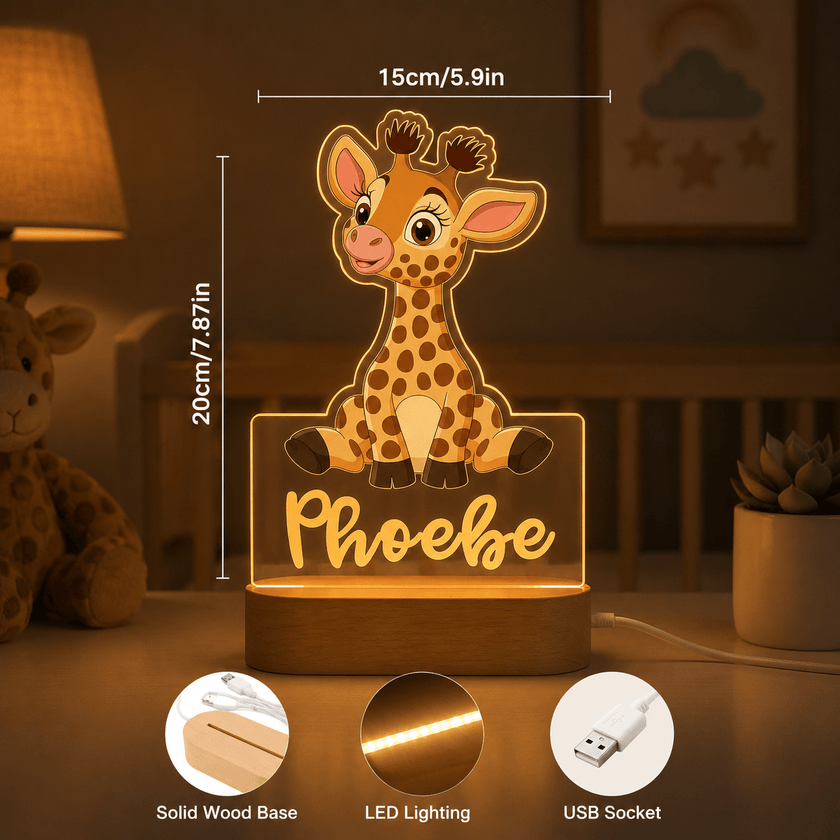 Girraffe Personalized Name Light