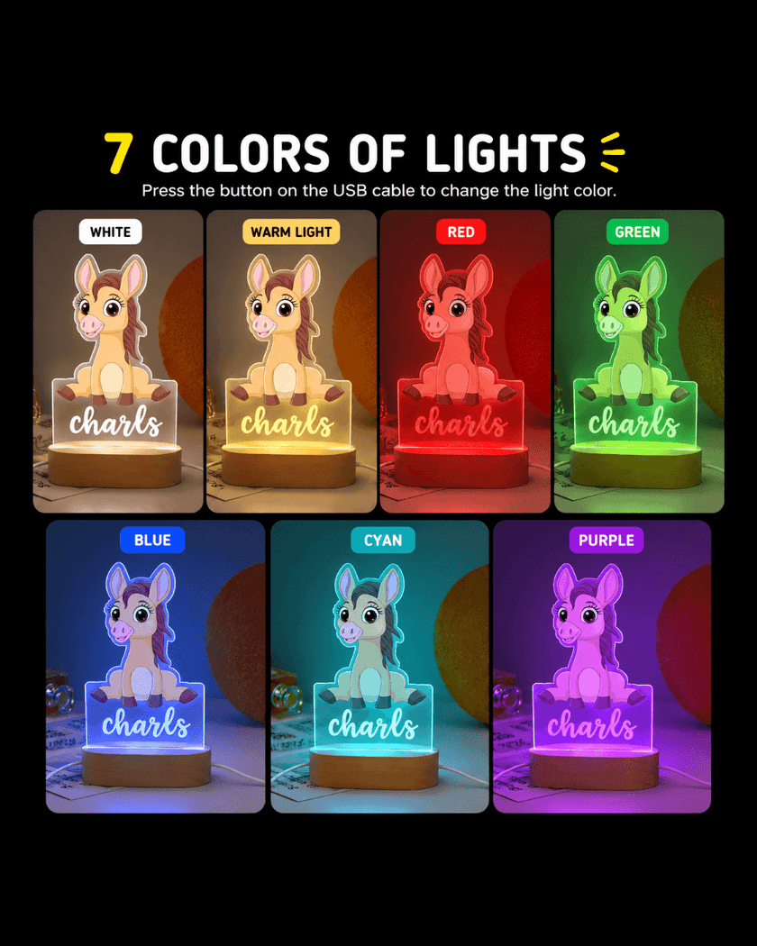 Donkey Personalized Name Light