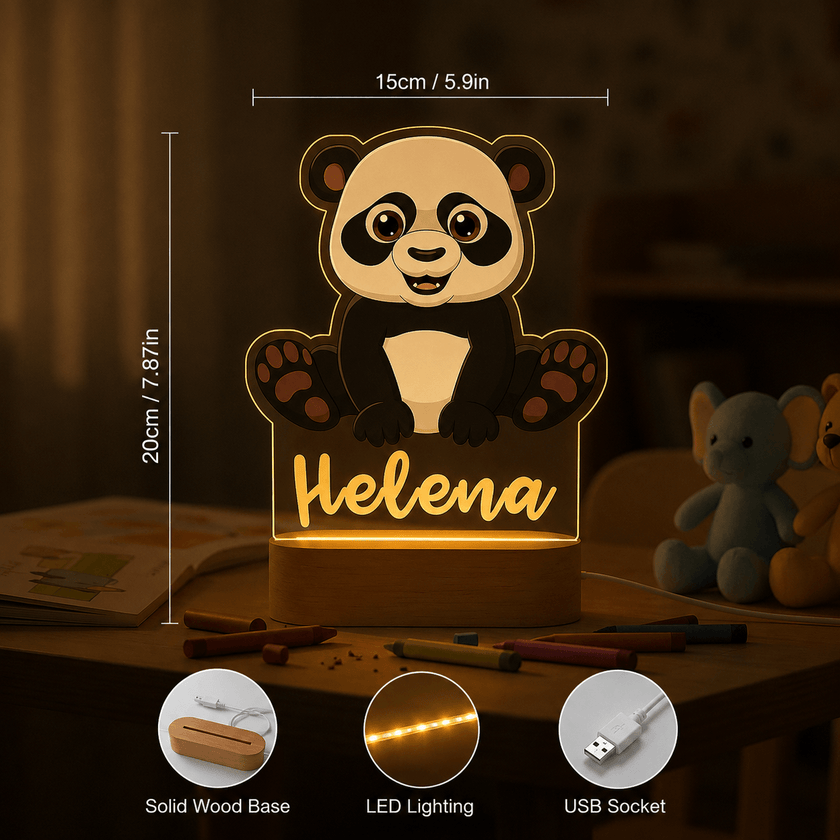 Panda Personalized Name Light