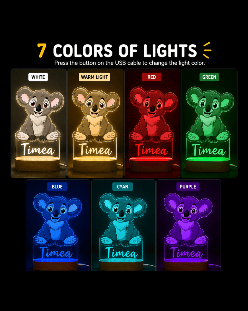 Koala Personalized Name Light