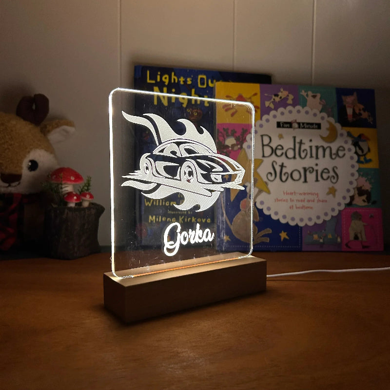 Race Car - Personalized Night Light - Custom Table Lamps