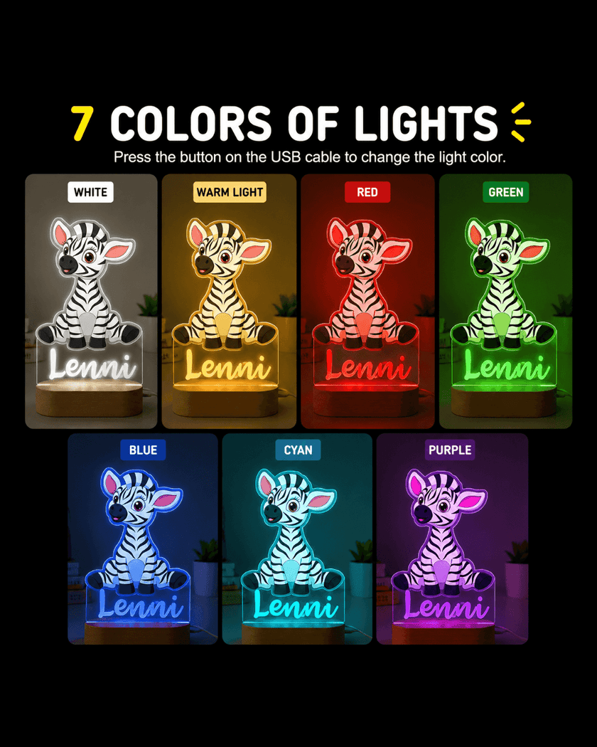 Zebra Personalized Name Light