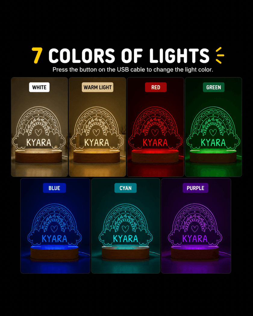 Rainbow Personalized Name Light