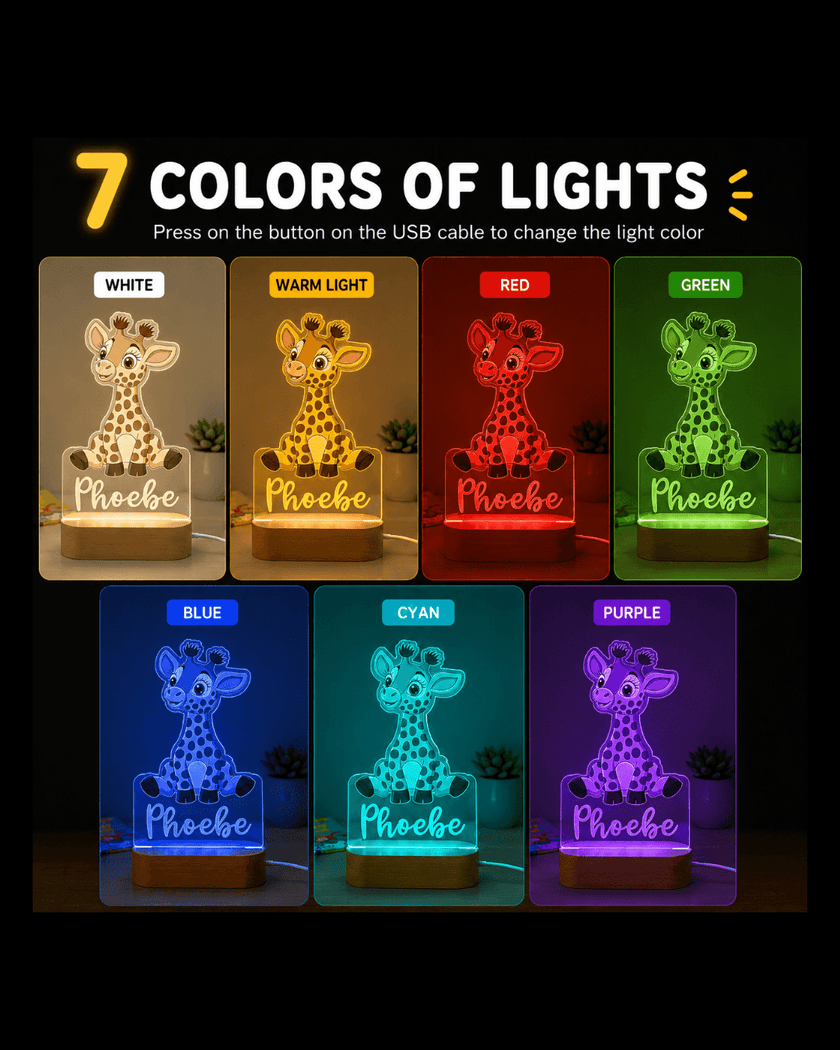 Girraffe Personalized Name Light