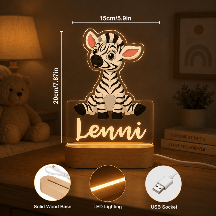 Zebra Personalized Name Light