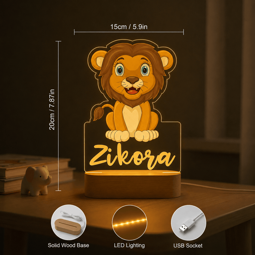 Jungle Lion Personalized Name Light