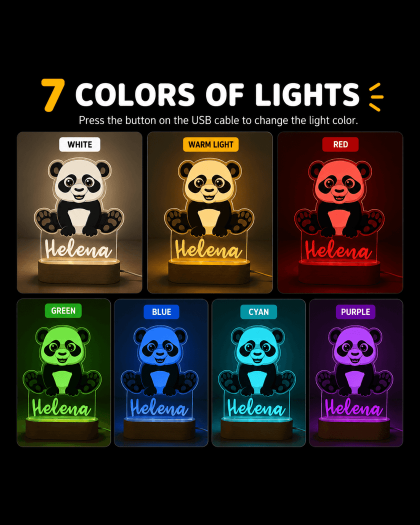 Panda Personalized Name Light