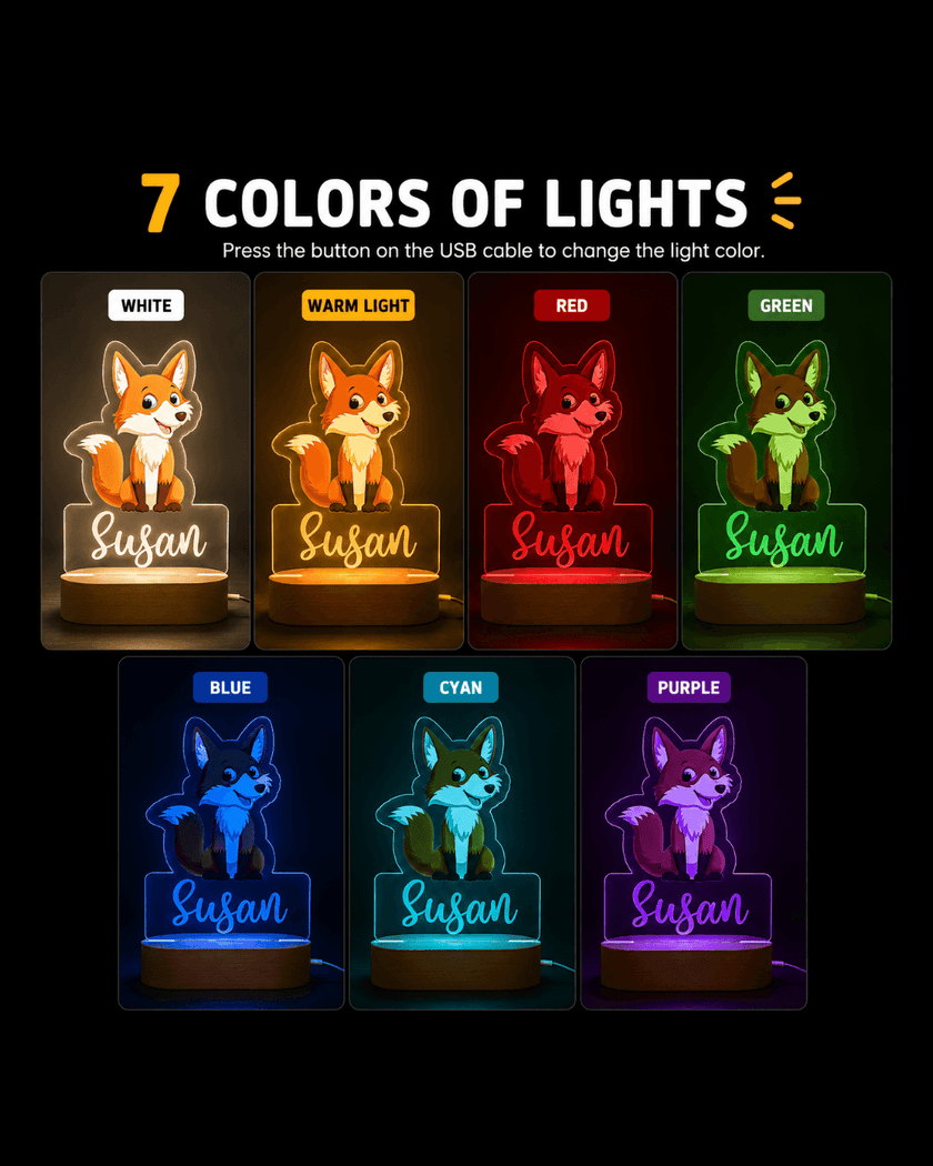 Fox Personalized Name Light