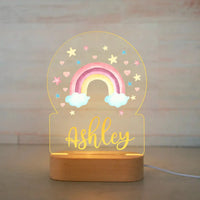 Personalized Rainbow Night Light Custom Name Acrylic Lamp for Baby Room and Kids Bedroom