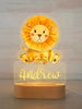 Lion Personalized Kids Animal Night Light Custom Name Acrylic Lamp for Baby's Room and Kids Bedroom