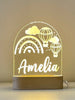 Clear acrylic led lamp with child's name 