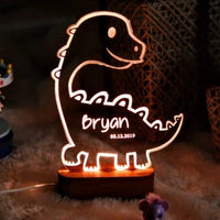 3D Dinosaur Custom Night Lights with Custom Name and Date