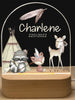 Personalized night lamp for kids with name and date