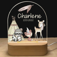 Personalized night lamp for kids with name and date