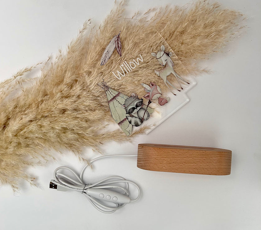 Personalized night lamp for kids with name and date