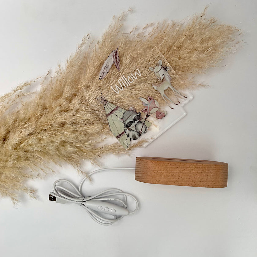 Personalized night lamp for kids with name and date