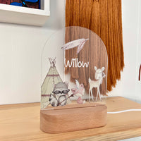 Animal personalized night lamp for kids with name and date