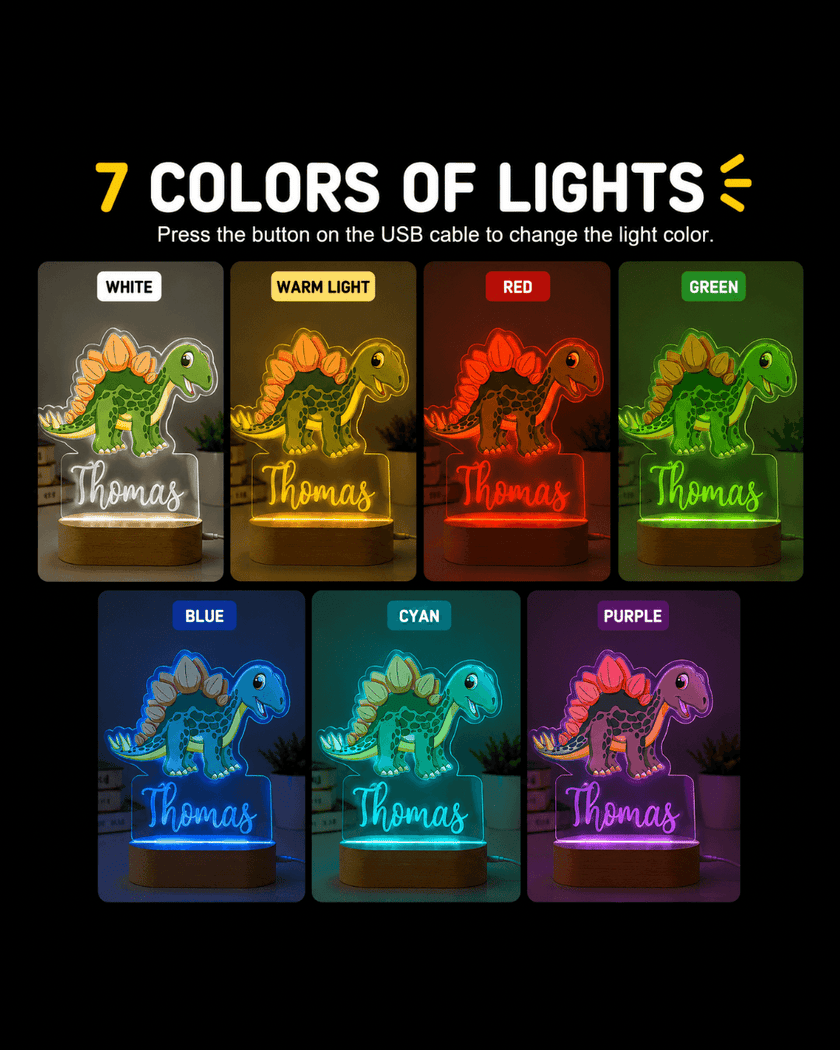 Dinosaur Personalized Name Light