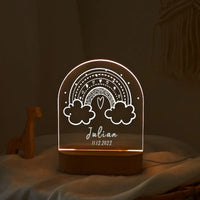 Boho Line Drawn Rainbow - Personalized Night Light - Custom Table Lamps