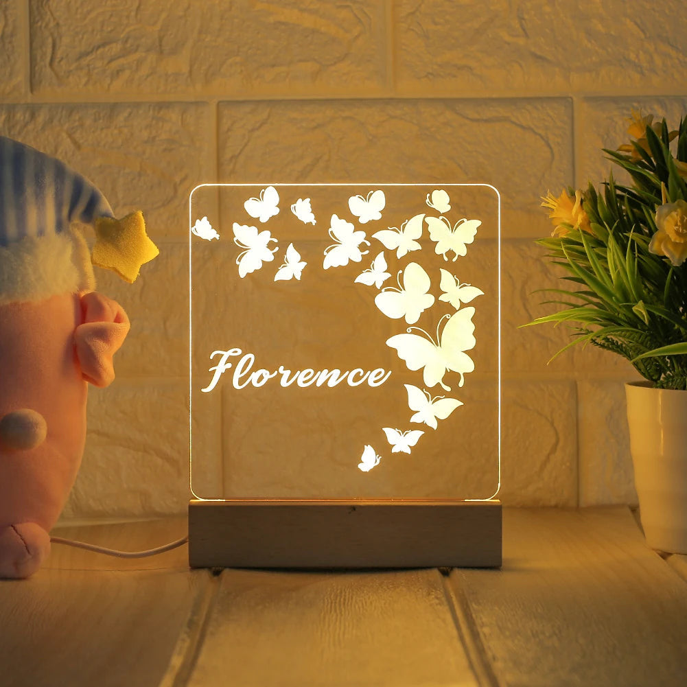 Classic butterflies personalized night light