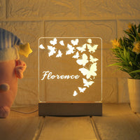Butterflies personalized night lamp for kids with name 