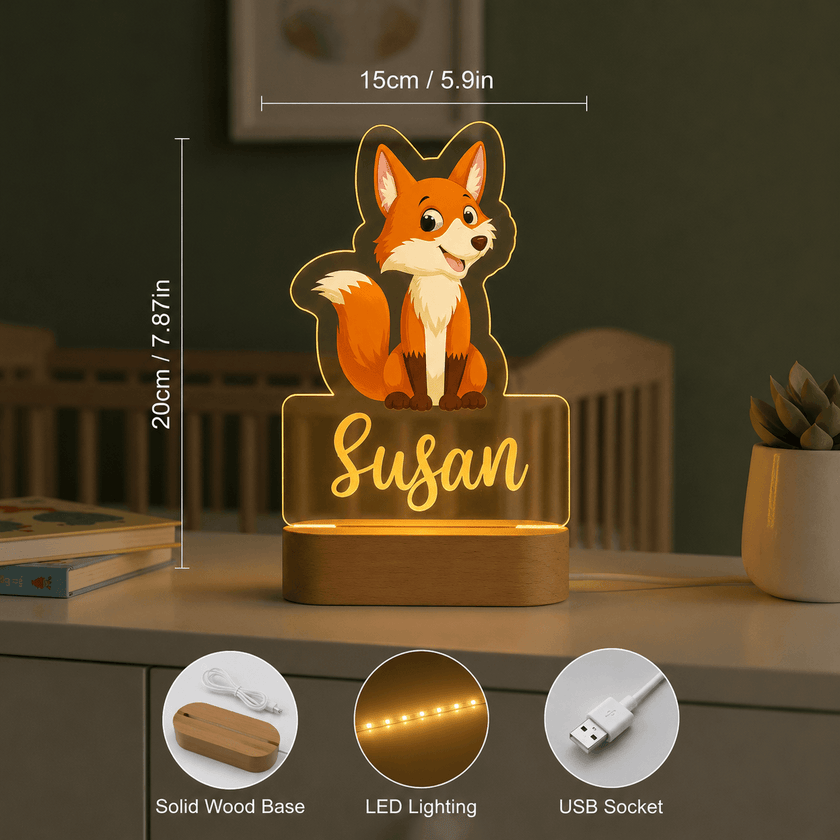Fox Personalized Name Light