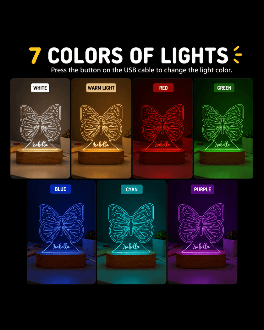 Butterfly Personalized Name Light