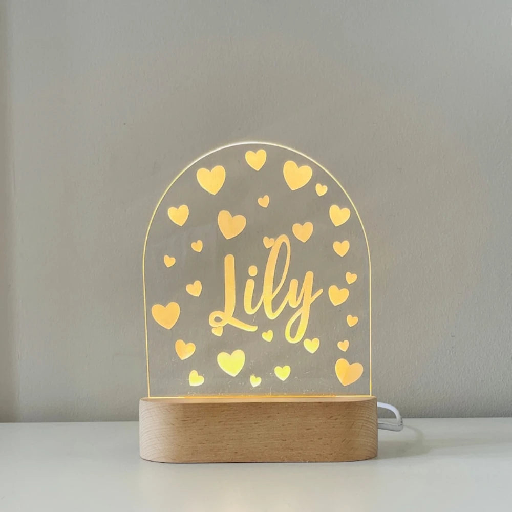 Kids night light with custom name 
