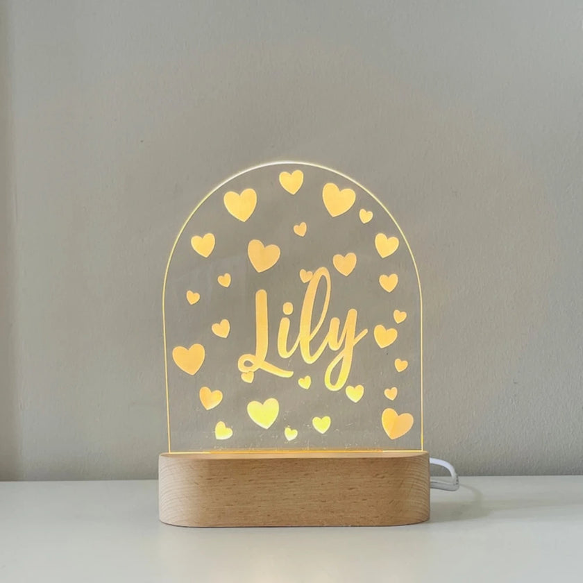 Kids night light with custom name 