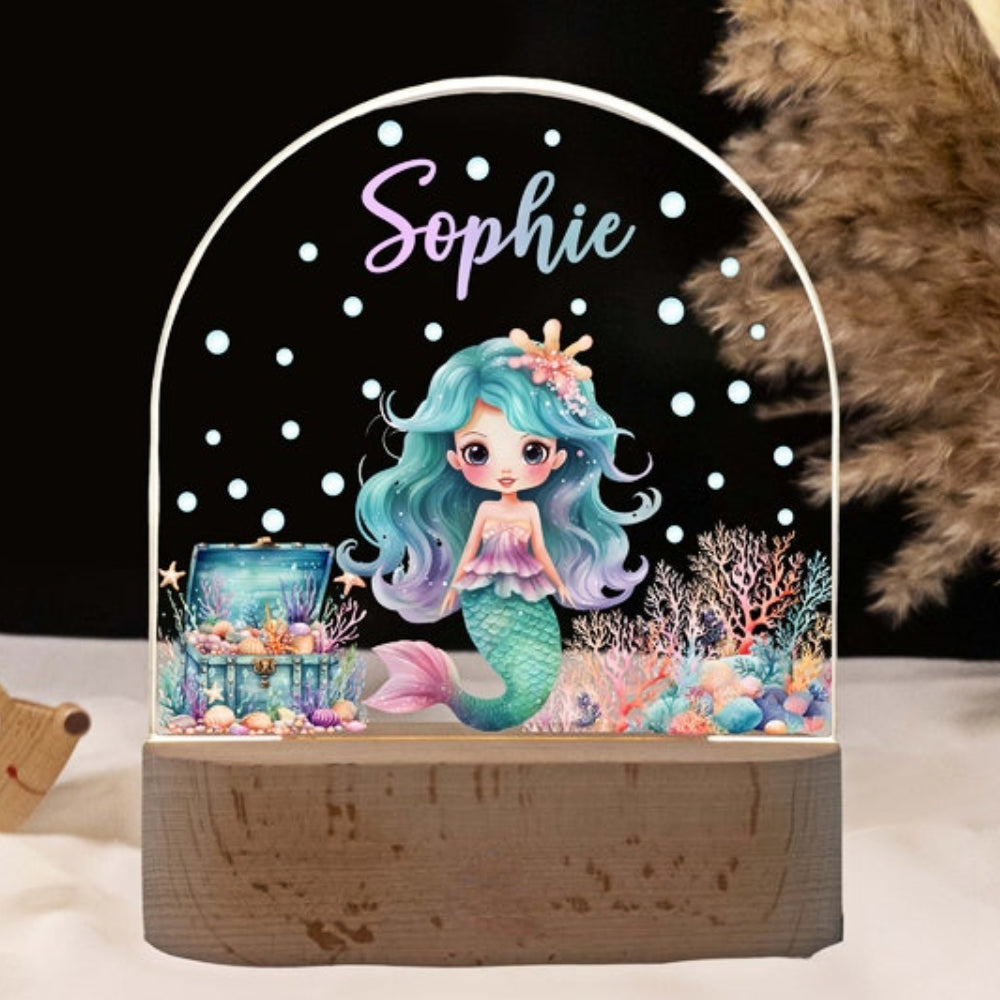 Colurful mermaid personalized night light