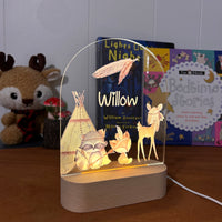 Animals and a Teepee - Personalized Night Light