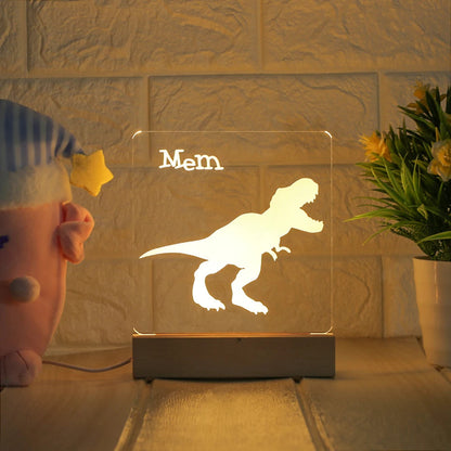 Dinosaur personalized night light