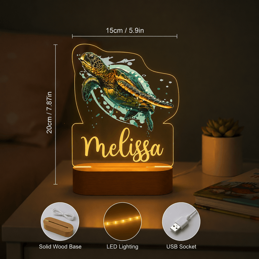 Sea Turtle Personalized Name Light