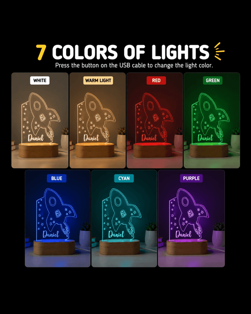Rocket Personalized Name Light