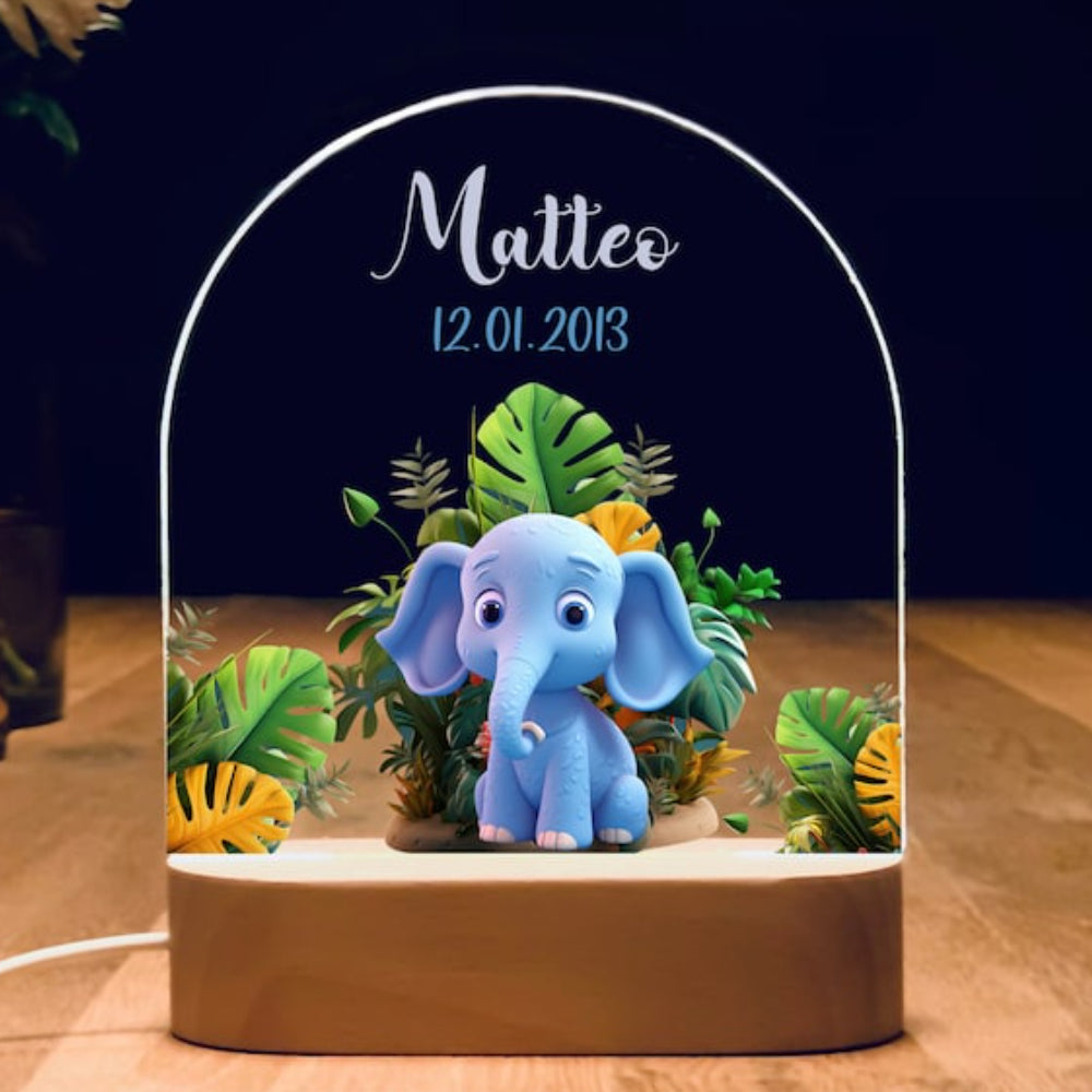 elephant animal personalized night light 