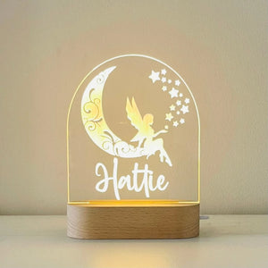  Fairy and the moon custom name light for kids