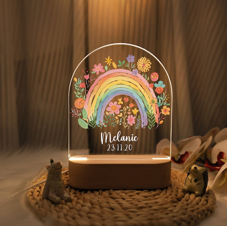 Rainbow Flower personalized night light