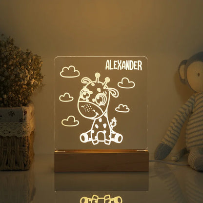 Classic giraffe personalized night light