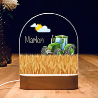 Personalized Tractor LED Night Light for Boys or Girls Room Decor 