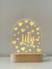 Custom name light with hearts