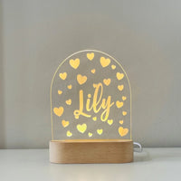 Custom name light with hearts