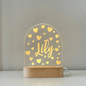 Custom name light with hearts