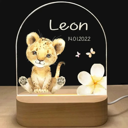 Lion and flower custom night light