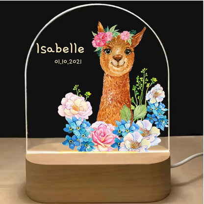 llama  customized night light for nursery