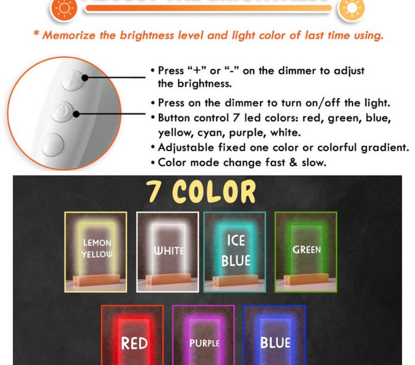 Personalized Night light with changing colours