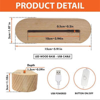 Wooden base for  personalized night light 