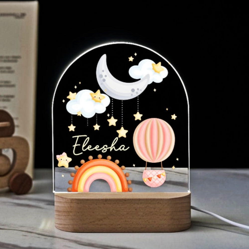 moon and air balloon custom led night light