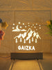 Mountain personalized night lamp for kids with name and date